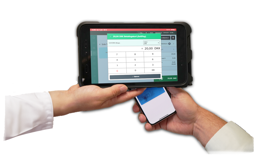 All-in-one mobil POS-tablet med indbygget betalingsterminal
